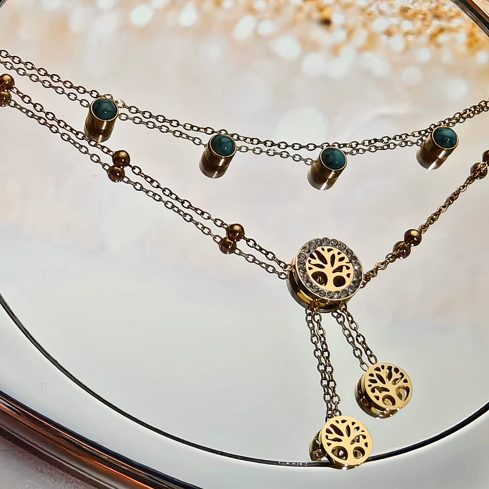 Turquoise Tree of Life Anklet