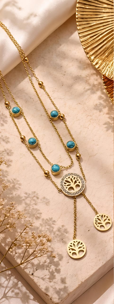 Turquoise Tree of Life Anklet