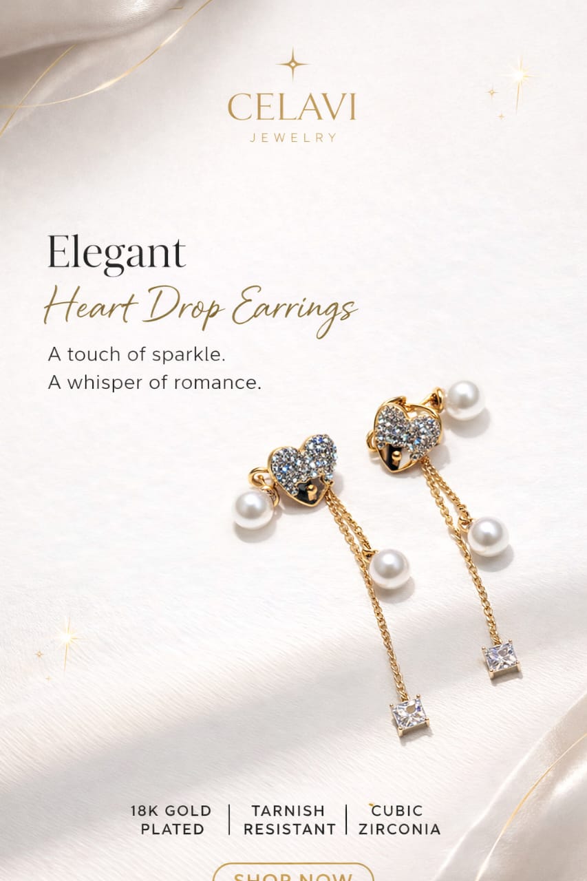 Heart drop earrings