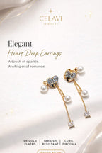 Heart drop earrings